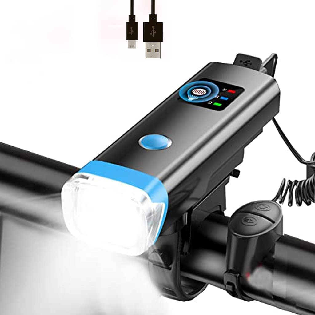 Proberos USB Rechargeable 2400 mAh Cycle Light and Horn with 120BD Cycle Headlight 4 Light Modes Waterproof Bicycle Light 350LM Highlight Intelligent Induction Proberos USB Rechargeable 2400 mAh Cycle Light and Horn with 120BD Cycle Headlight 4 Light Modes Waterproof Bicycle Light 350LM Highlight Intelligent Induction
